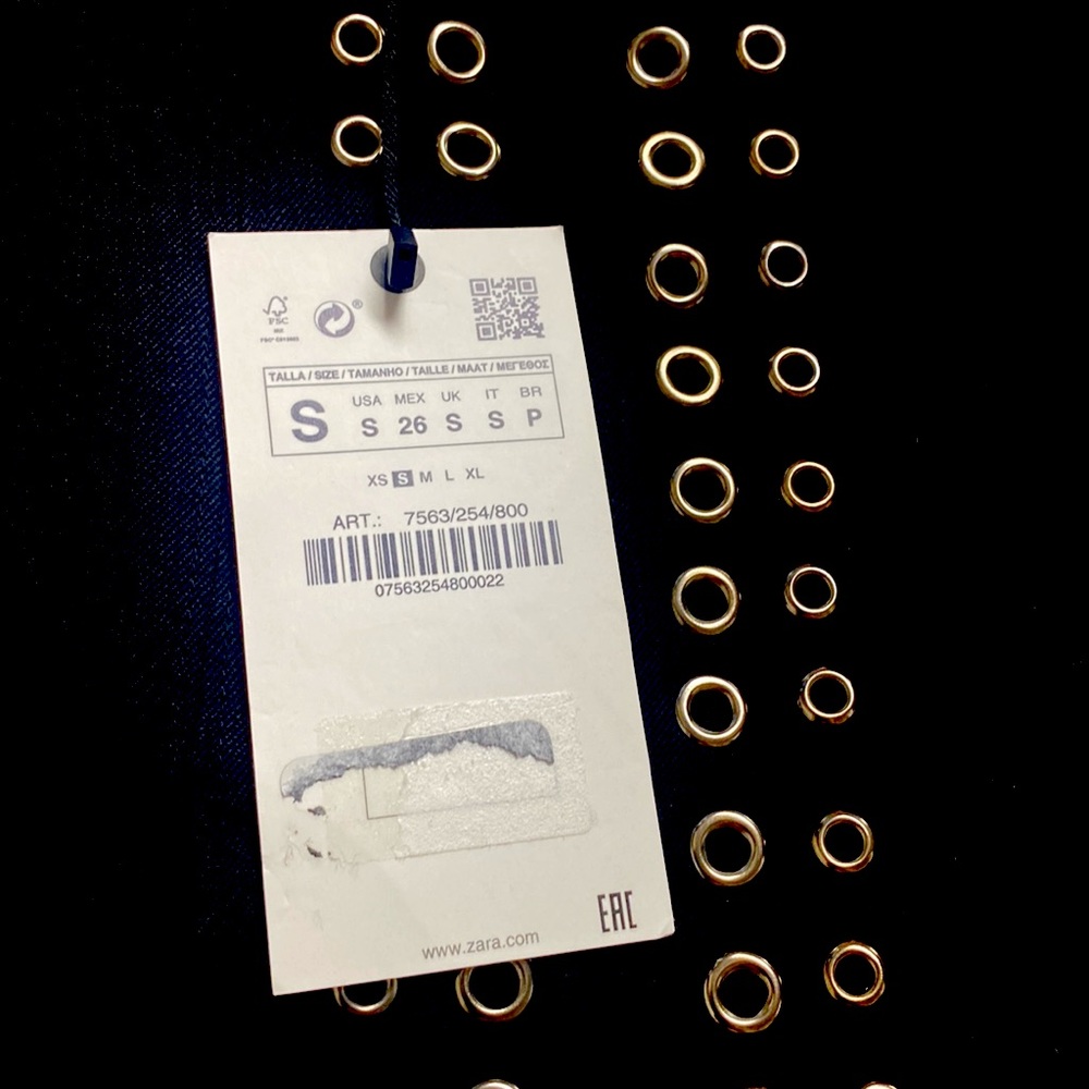 Zara metallic ring eyelets detail pleated mini skirt - Picture 12 of 12